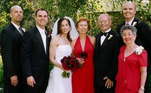 Dad with Denise and immediate family at my wedding. (Helen was home pregnant and couldn't be there).